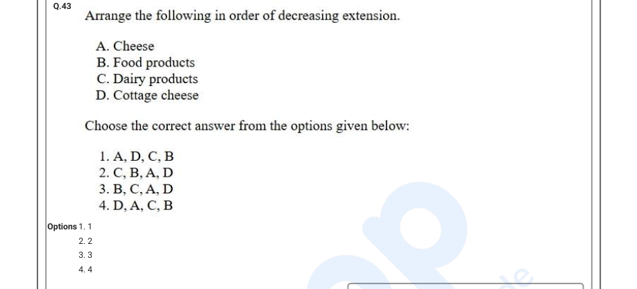 Read the question and choices in the excerpt. Choose A/B/C/D for the first/second/third/fourth option shown.