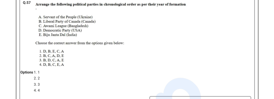 Read the question and choices in the excerpt. Choose A/B/C/D for the first/second/third/fourth option shown.