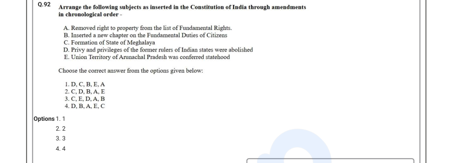 Read the question and choices in the excerpt. Choose A/B/C/D for the first/second/third/fourth option shown.