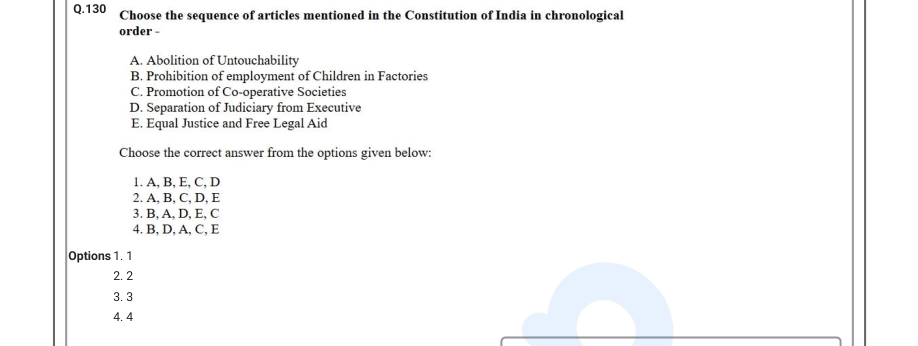 Read the question and choices in the excerpt. Choose A/B/C/D for the first/second/third/fourth option shown.