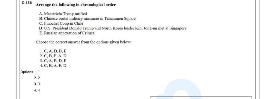 Read the question and choices in the excerpt. Choose A/B/C/D for the first/second/third/fourth option shown.