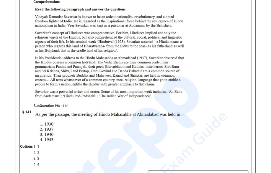 Read the question and choices in the excerpt. Choose A/B/C/D for the first/second/third/fourth option shown.