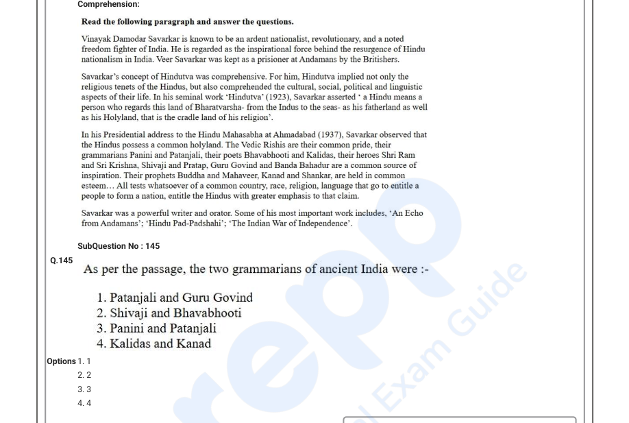 Read the question and choices in the excerpt. Choose A/B/C/D for the first/second/third/fourth option shown.