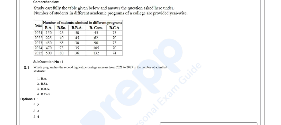 Read the question and choices in the excerpt. Choose A/B/C/D for the first/second/third/fourth option shown.