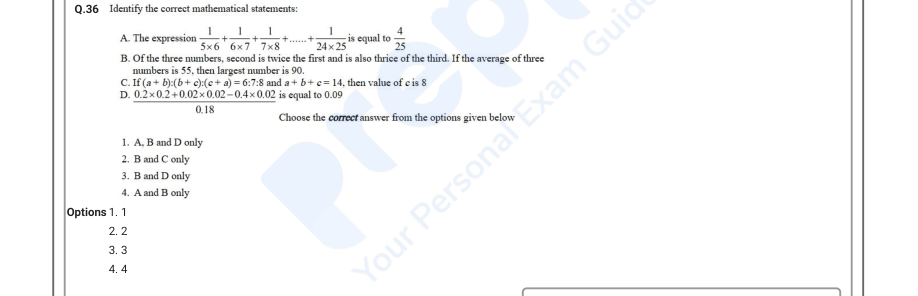 Read the question and choices in the excerpt. Choose A/B/C/D for the first/second/third/fourth option shown.