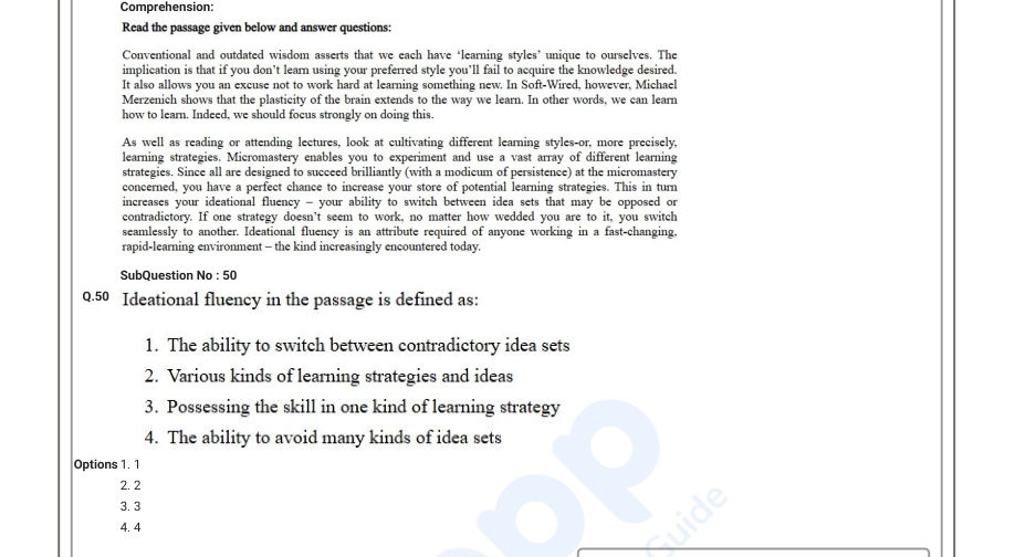 Read the question and choices in the excerpt. Choose A/B/C/D for the first/second/third/fourth option shown.
