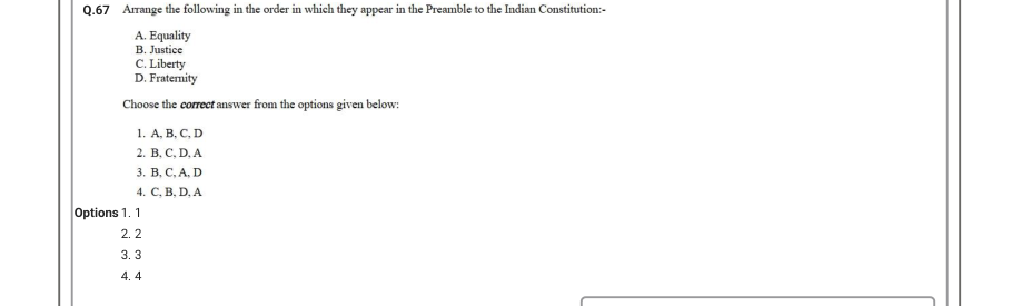 Read the question and choices in the excerpt. Choose A/B/C/D for the first/second/third/fourth option shown.