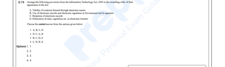 Read the question and choices in the excerpt. Choose A/B/C/D for the first/second/third/fourth option shown.