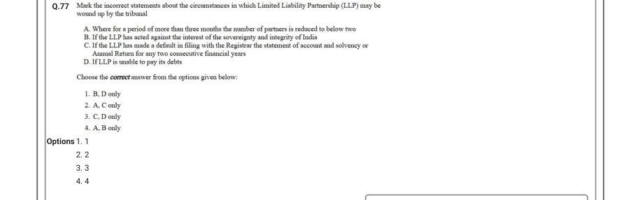 Read the question and choices in the excerpt. Choose A/B/C/D for the first/second/third/fourth option shown.