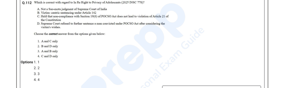Read the question and choices in the excerpt. Choose A/B/C/D for the first/second/third/fourth option shown.