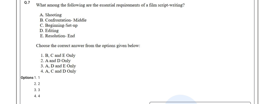 Read the question and choices in the excerpt. Choose A/B/C/D for the first/second/third/fourth option shown.
