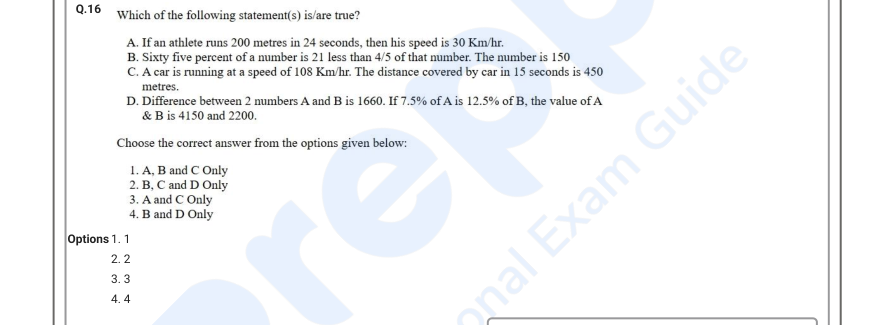Read the question and choices in the excerpt. Choose A/B/C/D for the first/second/third/fourth option shown.