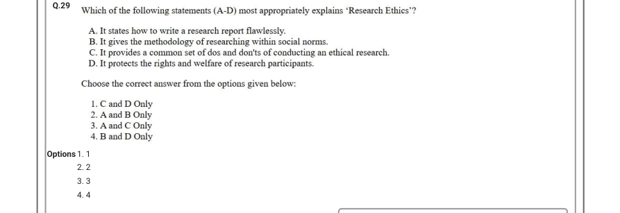 Read the question and choices in the excerpt. Choose A/B/C/D for the first/second/third/fourth option shown.