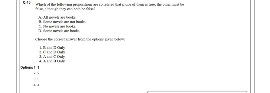 Read the question and choices in the excerpt. Choose A/B/C/D for the first/second/third/fourth option shown.