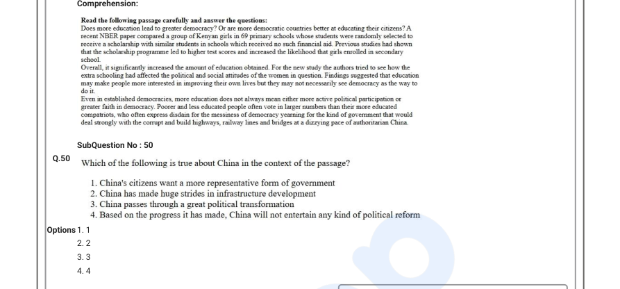 Read the question and choices in the excerpt. Choose A/B/C/D for the first/second/third/fourth option shown.