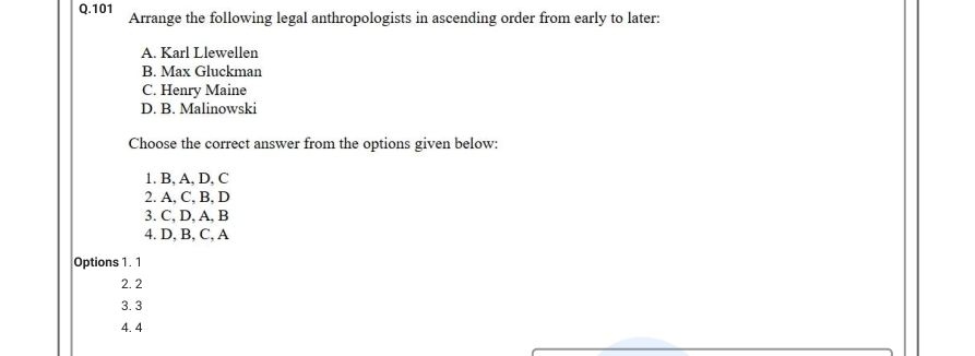 Read the question and choices in the excerpt. Choose A/B/C/D for the first/second/third/fourth option shown.