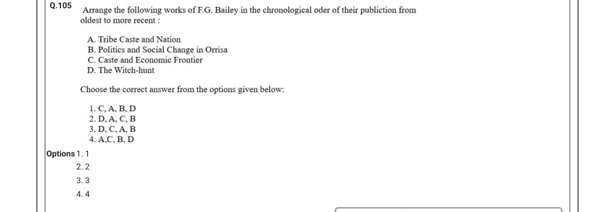 Read the question and choices in the excerpt. Choose A/B/C/D for the first/second/third/fourth option shown.