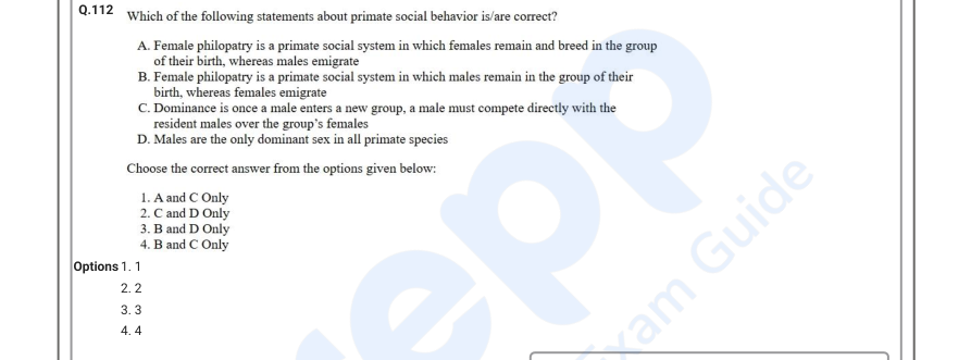 Read the question and choices in the excerpt. Choose A/B/C/D for the first/second/third/fourth option shown.