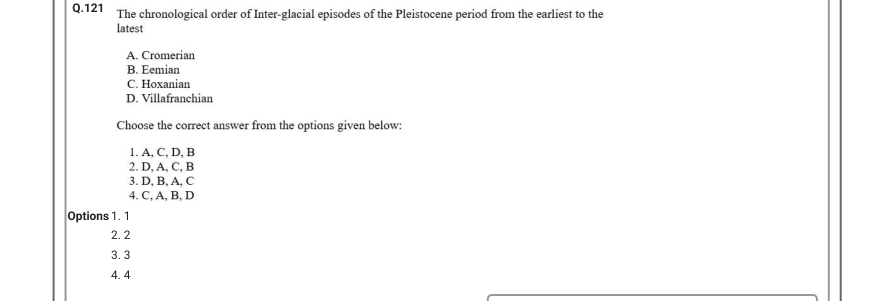 Read the question and choices in the excerpt. Choose A/B/C/D for the first/second/third/fourth option shown.