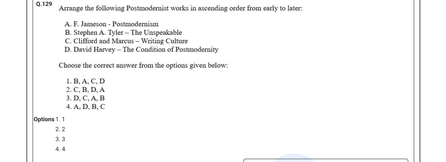 Read the question and choices in the excerpt. Choose A/B/C/D for the first/second/third/fourth option shown.