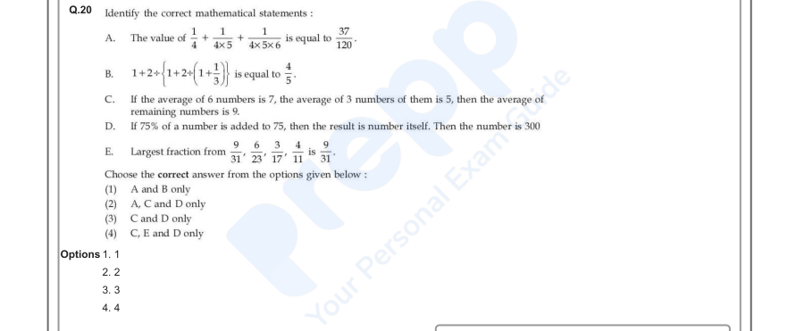 Read the question and choices in the excerpt. Choose A/B/C/D for the first/second/third/fourth option shown.