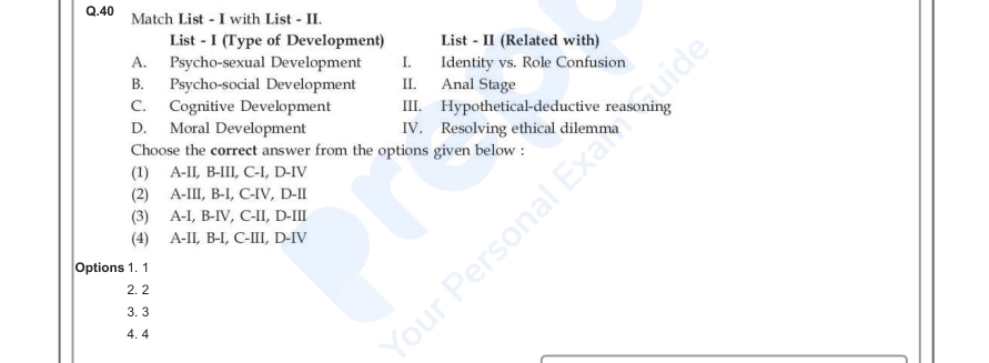 Read the question and choices in the excerpt. Choose A/B/C/D for the first/second/third/fourth option shown.