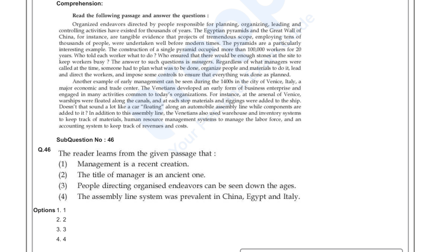 Read the question and choices in the excerpt. Choose A/B/C/D for the first/second/third/fourth option shown.