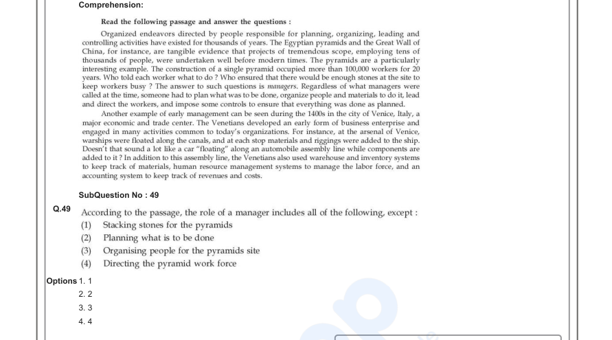 Read the question and choices in the excerpt. Choose A/B/C/D for the first/second/third/fourth option shown.