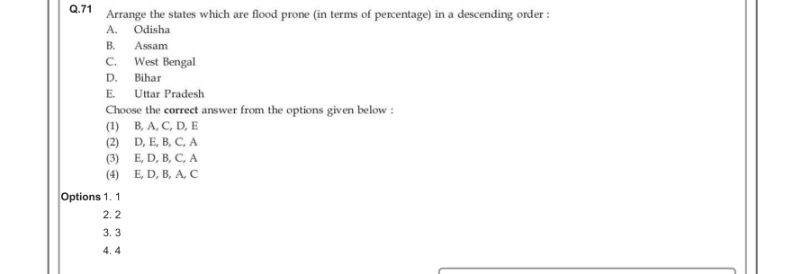 Read the question and choices in the excerpt. Choose A/B/C/D for the first/second/third/fourth option shown.