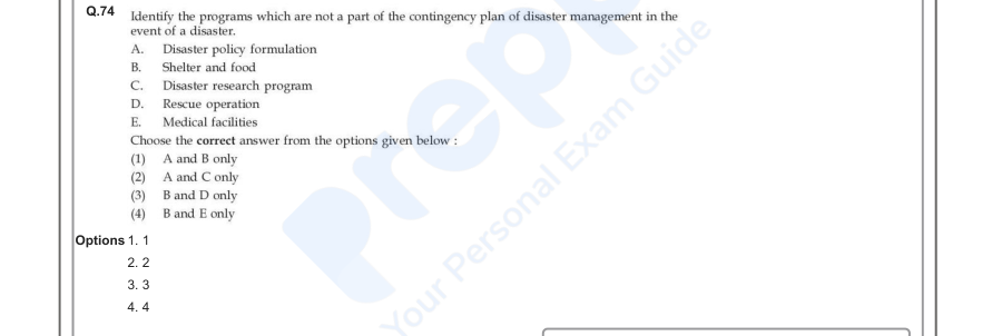 Read the question and choices in the excerpt. Choose A/B/C/D for the first/second/third/fourth option shown.