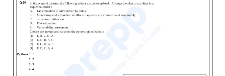 Read the question and choices in the excerpt. Choose A/B/C/D for the first/second/third/fourth option shown.