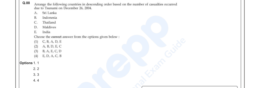 Read the question and choices in the excerpt. Choose A/B/C/D for the first/second/third/fourth option shown.