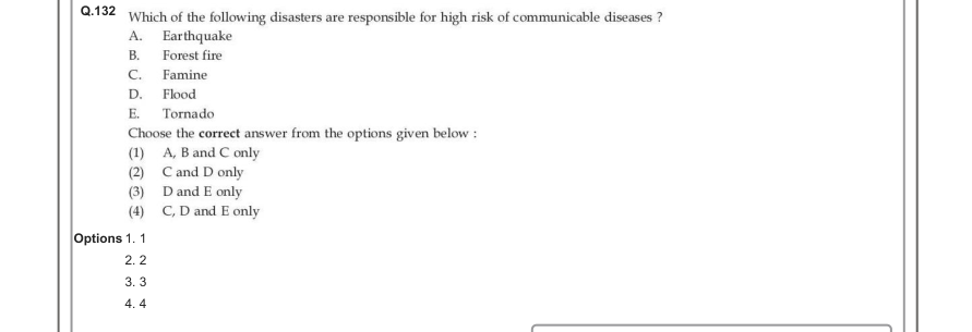 Read the question and choices in the excerpt. Choose A/B/C/D for the first/second/third/fourth option shown.