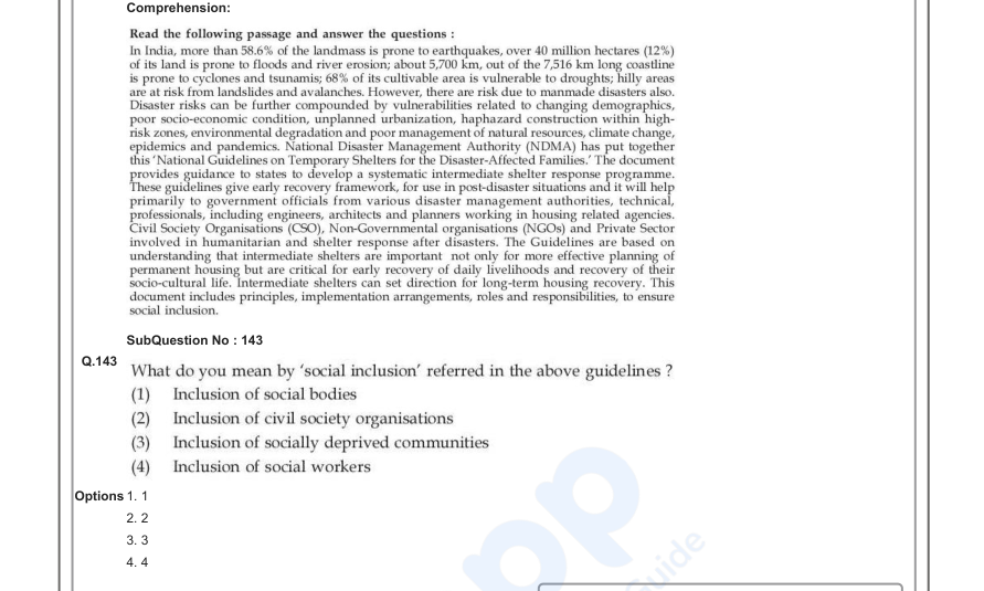 Read the question and choices in the excerpt. Choose A/B/C/D for the first/second/third/fourth option shown.