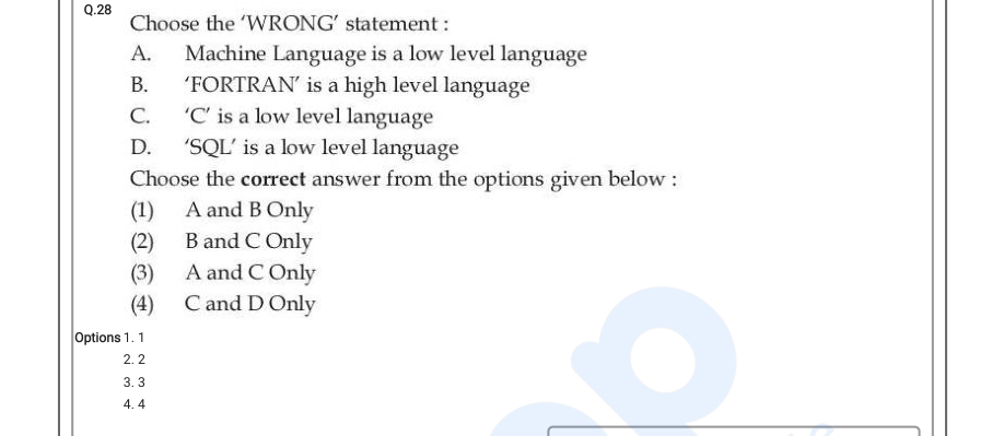Read the question and choices in the excerpt. Choose A/B/C/D for the first/second/third/fourth option shown.
