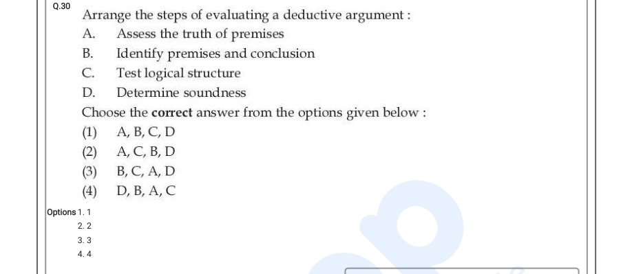 Read the question and choices in the excerpt. Choose A/B/C/D for the first/second/third/fourth option shown.