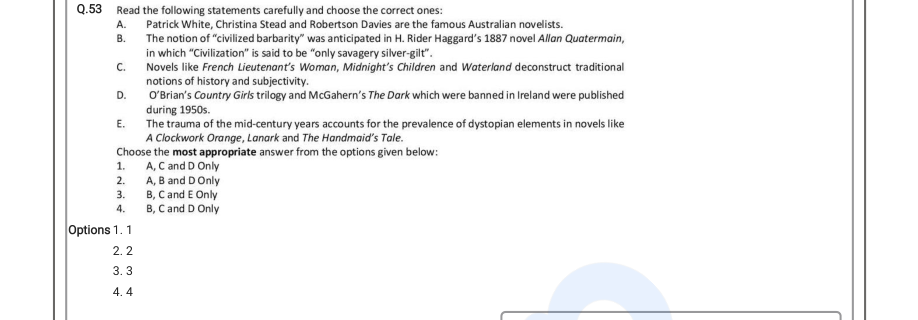 Read the question and choices in the excerpt. Choose A/B/C/D for the first/second/third/fourth option shown.
