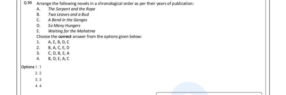 Read the question and choices in the excerpt. Choose A/B/C/D for the first/second/third/fourth option shown.