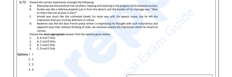Read the question and choices in the excerpt. Choose A/B/C/D for the first/second/third/fourth option shown.