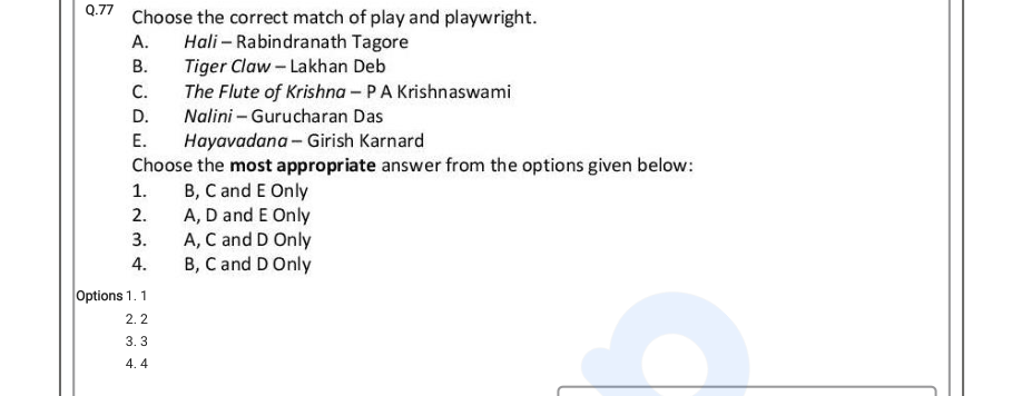 Read the question and choices in the excerpt. Choose A/B/C/D for the first/second/third/fourth option shown.