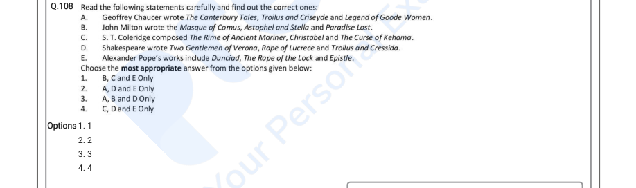 Read the question and choices in the excerpt. Choose A/B/C/D for the first/second/third/fourth option shown.