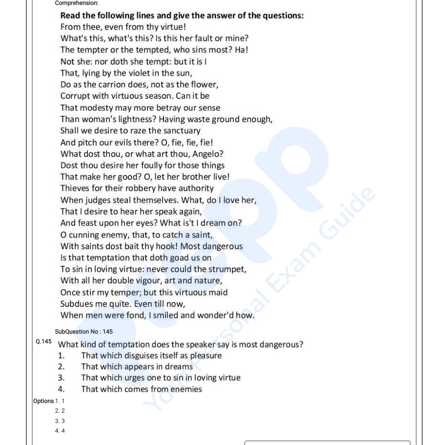 Read the question and choices in the excerpt. Choose A/B/C/D for the first/second/third/fourth option shown.