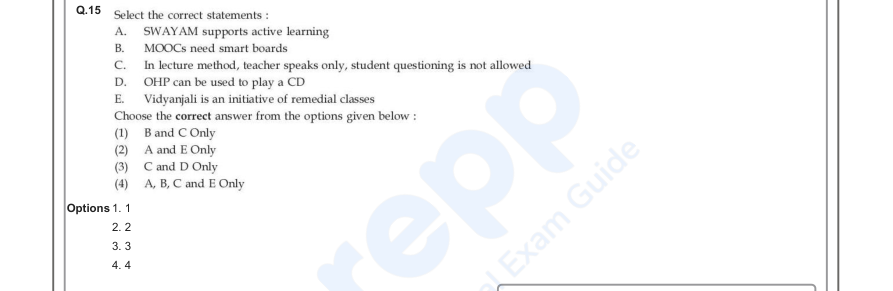 Read the question and choices in the excerpt. Choose A/B/C/D for the first/second/third/fourth option shown.