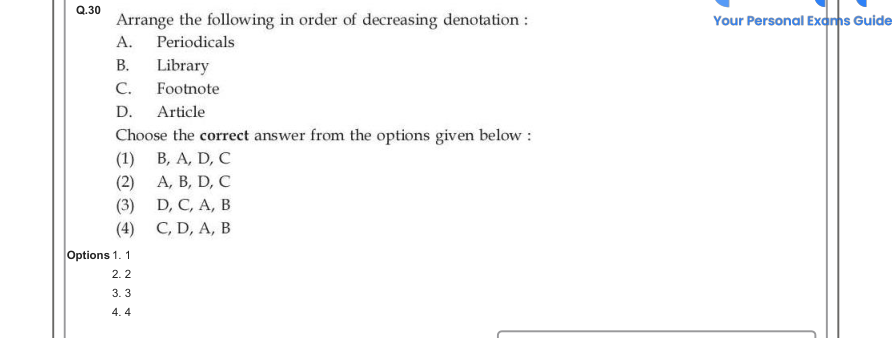 Read the question and choices in the excerpt. Choose A/B/C/D for the first/second/third/fourth option shown.