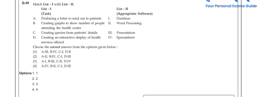Read the question and choices in the excerpt. Choose A/B/C/D for the first/second/third/fourth option shown.