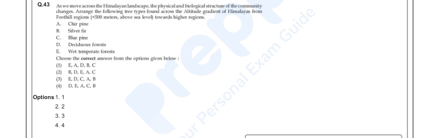 Read the question and choices in the excerpt. Choose A/B/C/D for the first/second/third/fourth option shown.