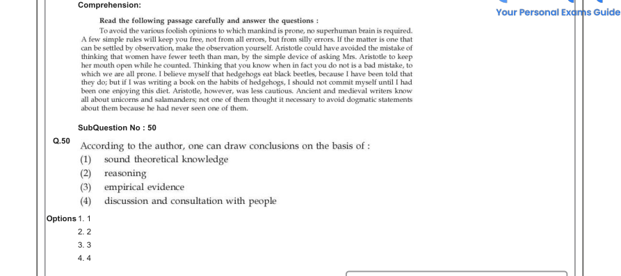 Read the question and choices in the excerpt. Choose A/B/C/D for the first/second/third/fourth option shown.
