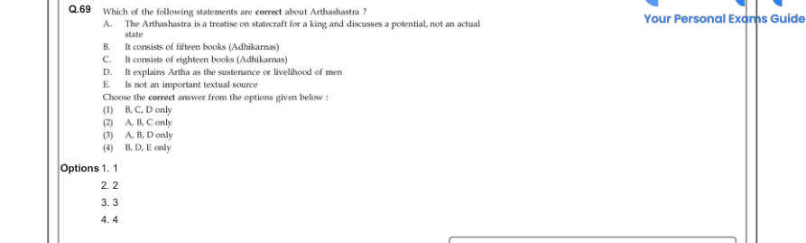 Read the question and choices in the excerpt. Choose A/B/C/D for the first/second/third/fourth option shown.
