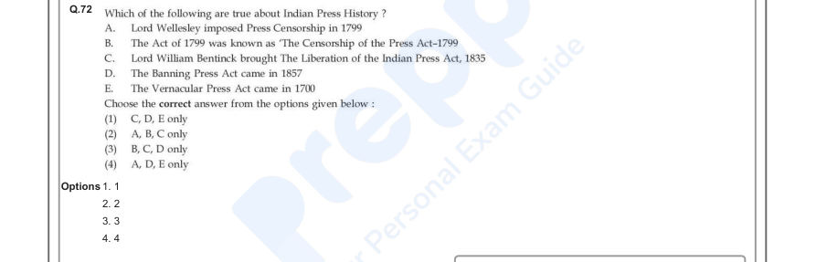 Read the question and choices in the excerpt. Choose A/B/C/D for the first/second/third/fourth option shown.