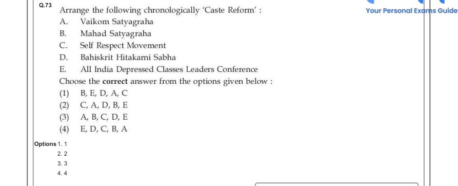 Read the question and choices in the excerpt. Choose A/B/C/D for the first/second/third/fourth option shown.